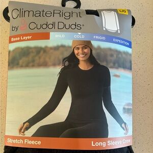 Cuddl Duds Black Long Sleeve Crew Sweater